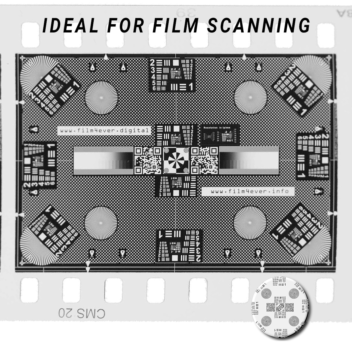 Scan Film Sharp with Vlads Focus Checker. 35 mm High-Res Calibration Target 3F