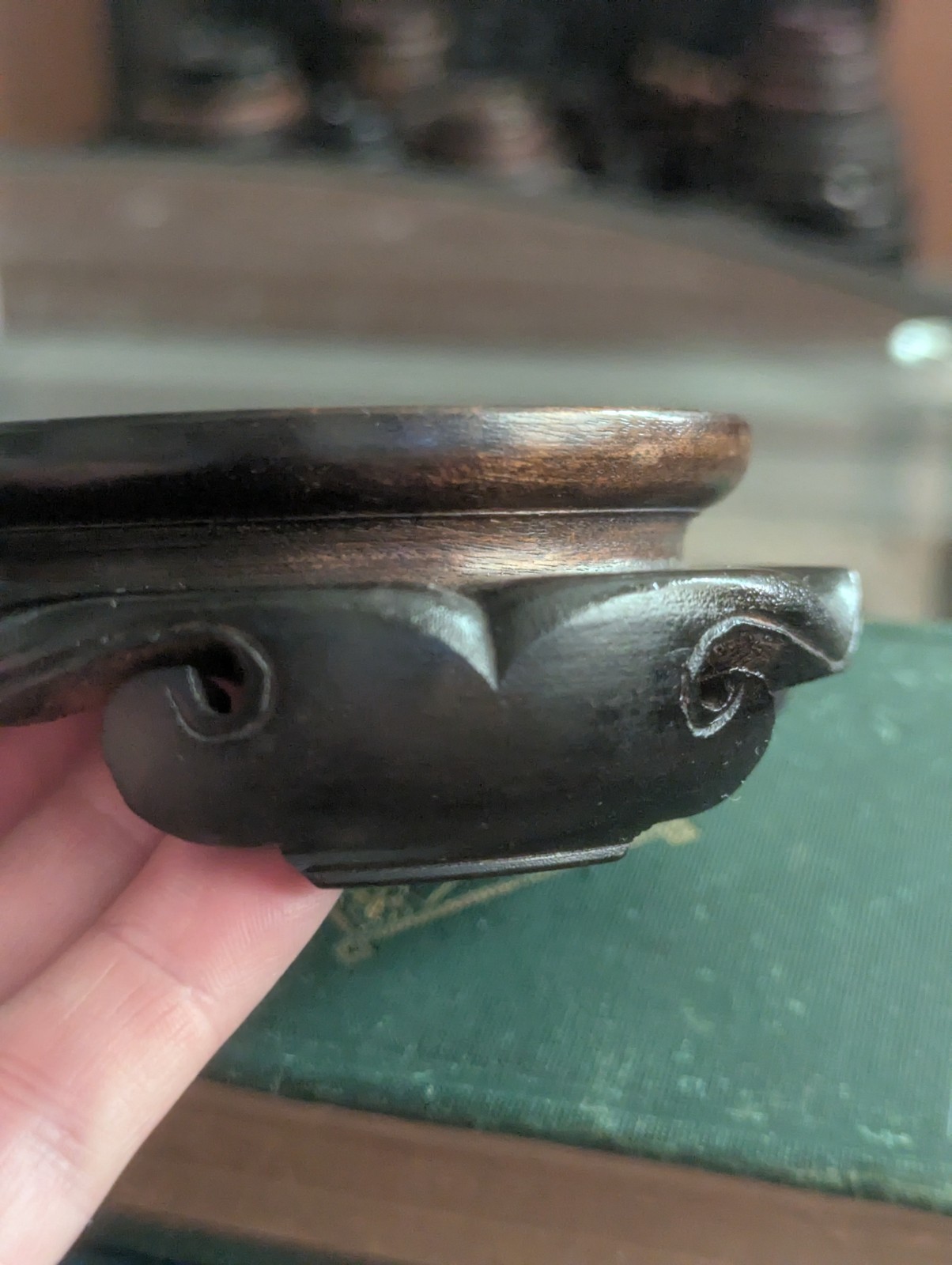 Vintage Japanese Carved Wood Display Stand Kadai for Vase or Bonsai