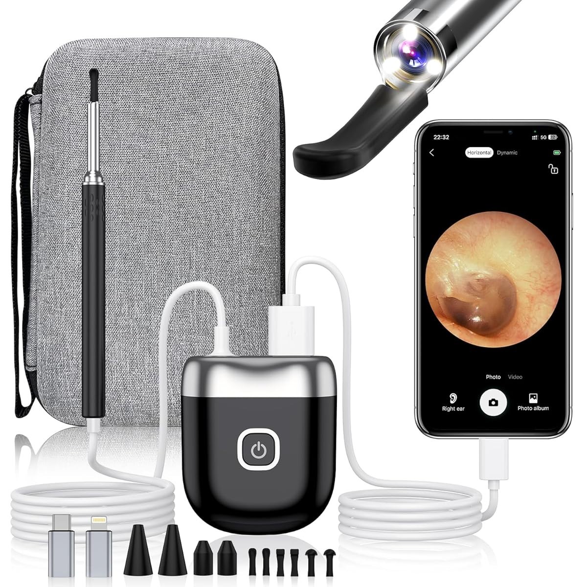 Ear Wax Removal 1080P Remover Cleaner with Camera Tool Otoscope Waterproof Gifts