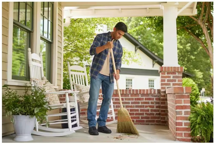 XL Heavy Duty Corn Broom With Wood Handle