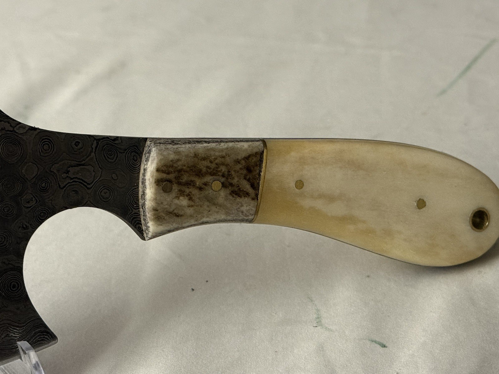 NIB Marbles Damascus Hatchet (3in), Natural Bone Handle, 7.5in overall (MR826D)