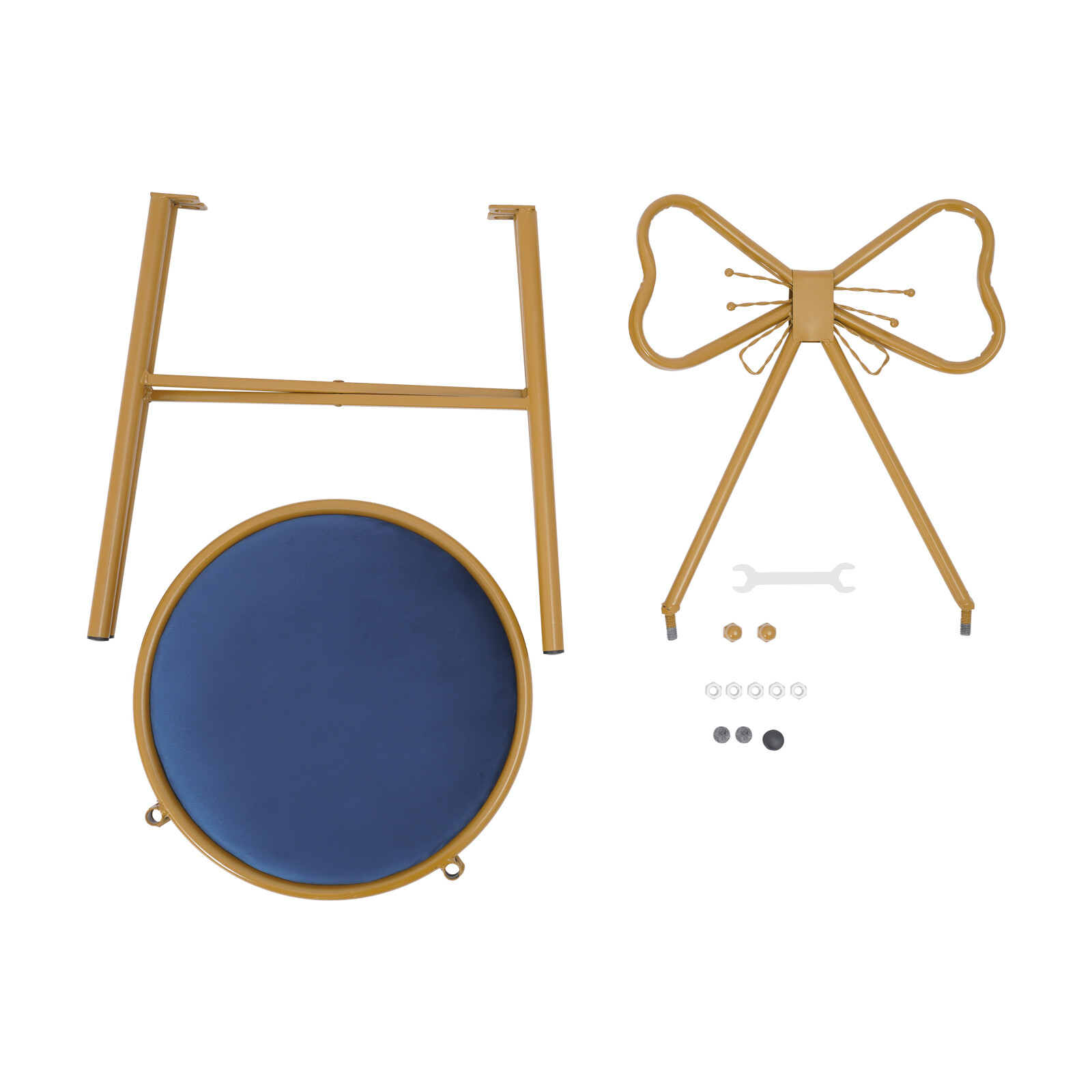 Elegant Butterfly Backrest Chair - Velvet Vanity & Dining Stool