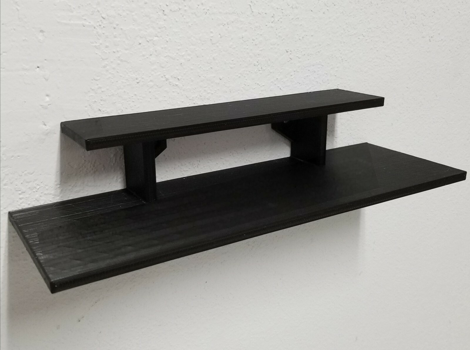12 inch Long Black 2-Tier Display Wall Shelf for small Items and Figurines