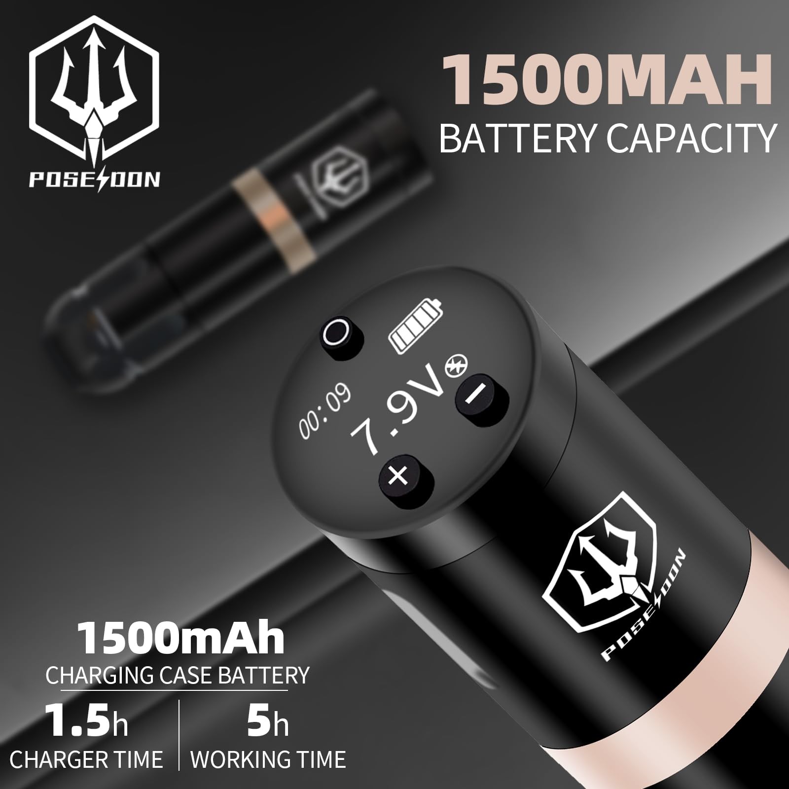 POSEIDON Cordless Rotary Tattoo Machine Kit with 20 Tattoo Cartridge Needles,...