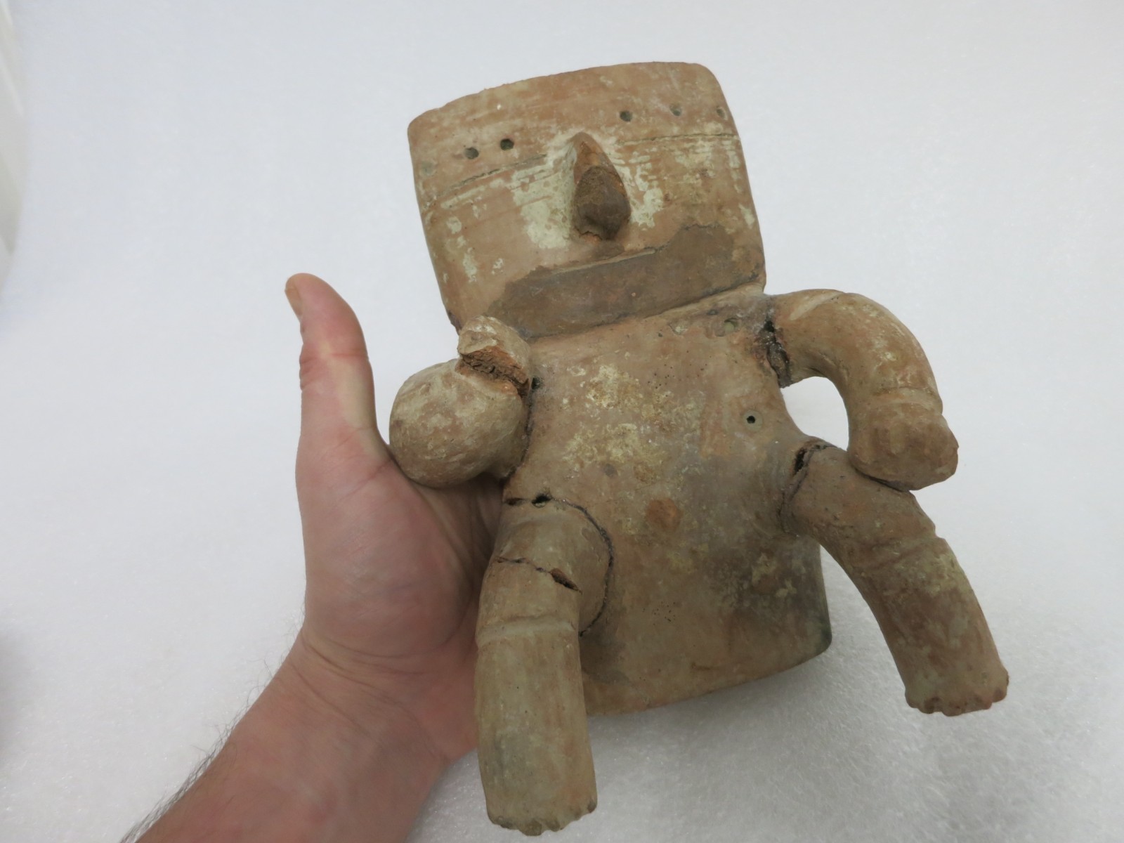 Epic Pre-Columbian Quimbaya Retablo Seated Figure 8" Tall