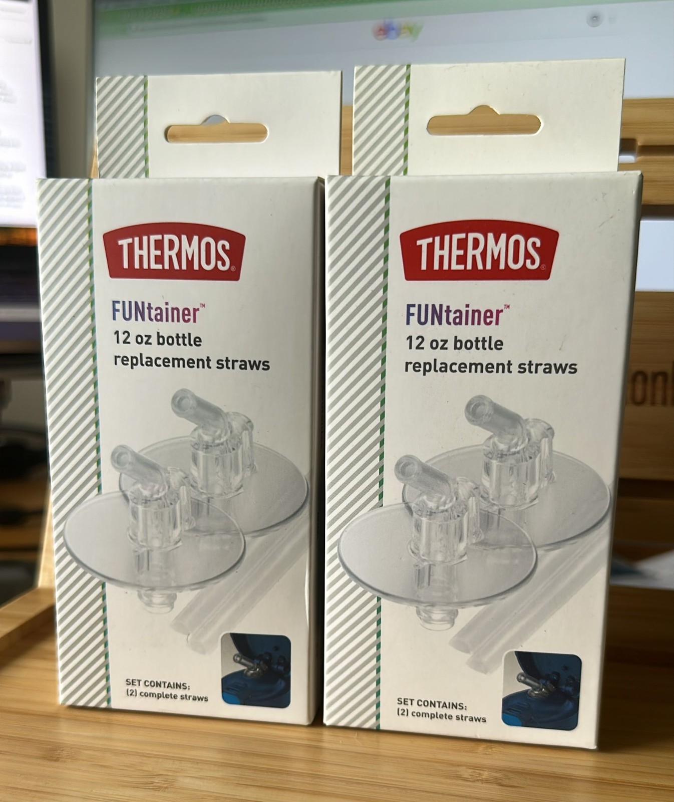 Thermos Replacement Straws for 12 Ounce Funtainer Bottle, 2 Pack, Clear