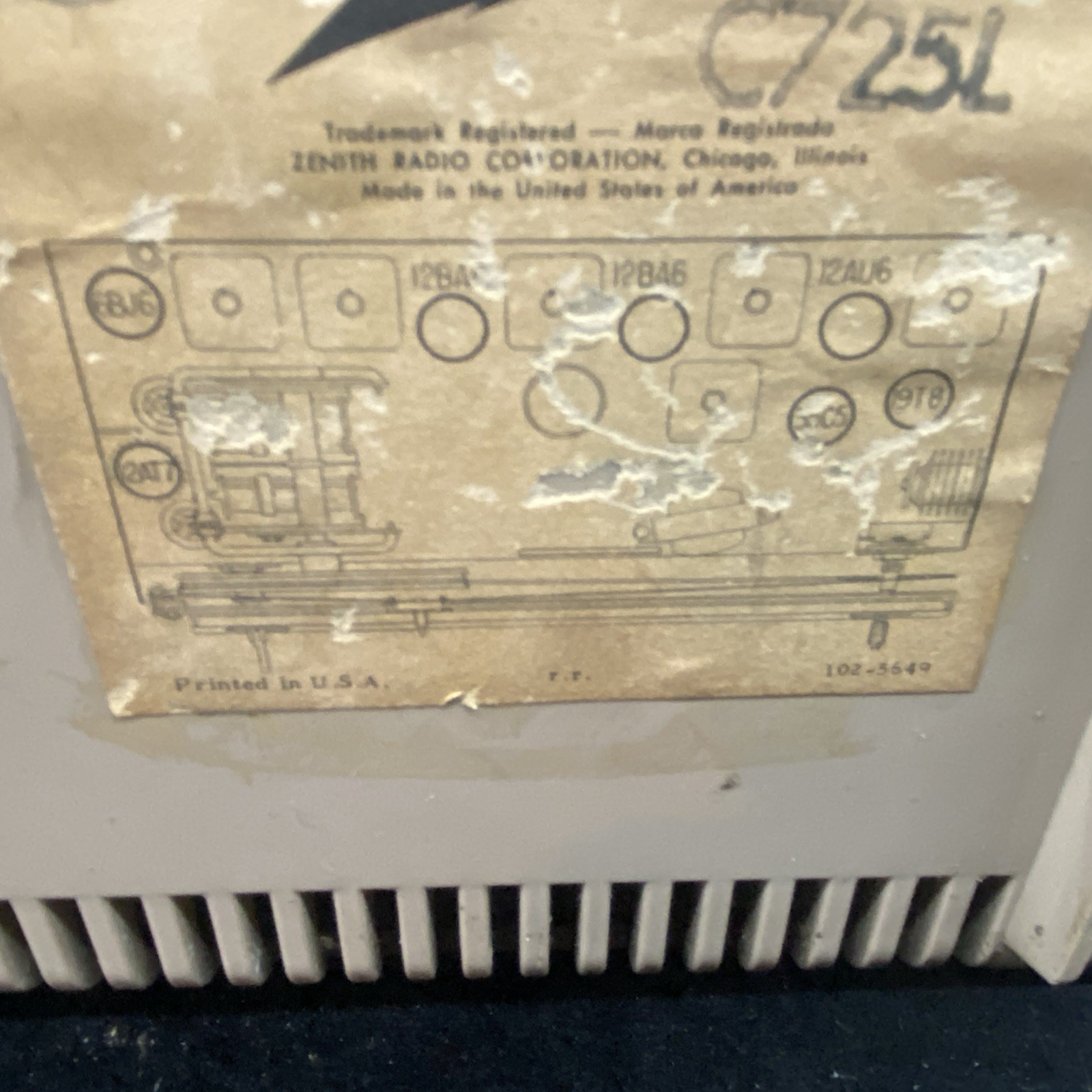 ZENITH AUTOMATIC FREQUENCY CONTROL GREEN TUBE RADIO (TESTED) Works VINTAGE 1950s