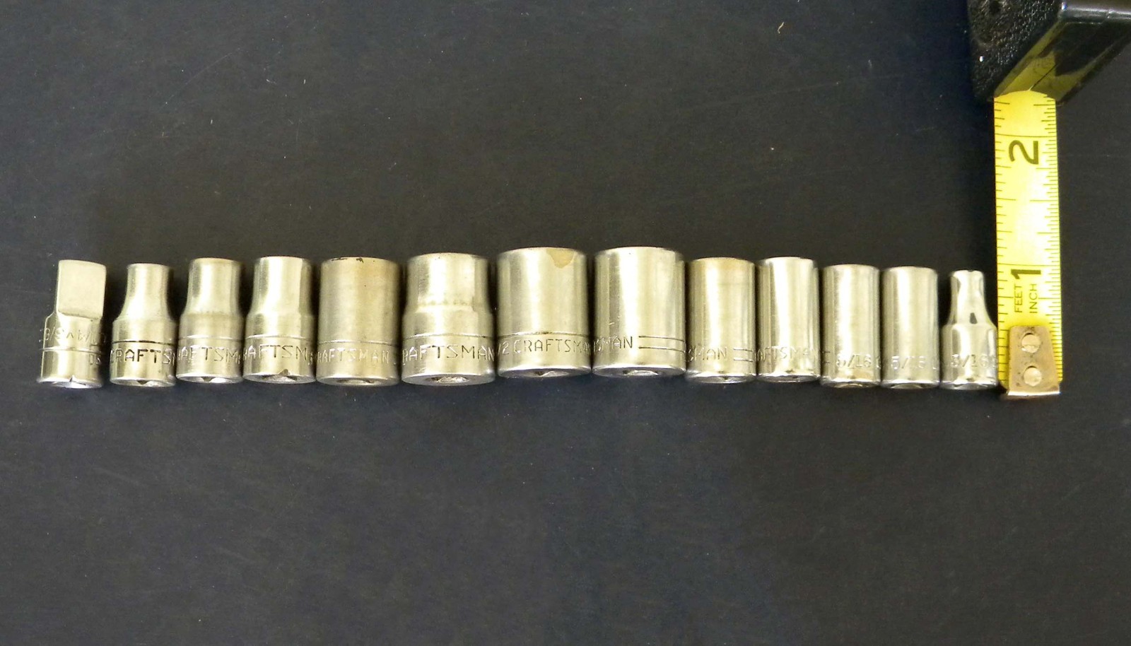 Vtg Craftsman 22 PC =V= 6PT, 12PT SAE Shallow, Deep Sockets, Extensions Lot