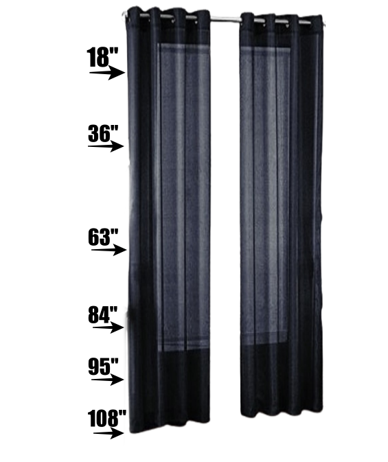 2PC SOLID SHEER INDOOR PANEL 8 GROMMETS WINDOW CURTAIN VERSATILE RUBY SEE THRU