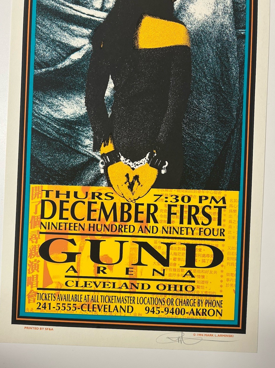 1994-AEROSMITH/JACKYL SILKSCREEN POSTER-MARK ARMINSKI/SIGNED-NM