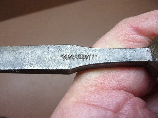 Antique Signed Cast Steel 7/16" Straight Edge Wood Paring Chisel 10 3/4" SHARP!