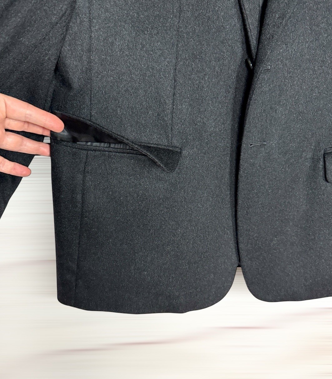 Louis Dell'Olio Cashmere Sport Coat Charcoal Blazer Vintage 42R Vintage Italy