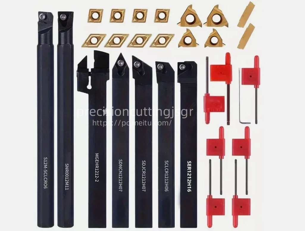 21PCS 1/2"/12mm Shank Indexable Carbide Lathe Turning Insert Tool Holder Bit Se