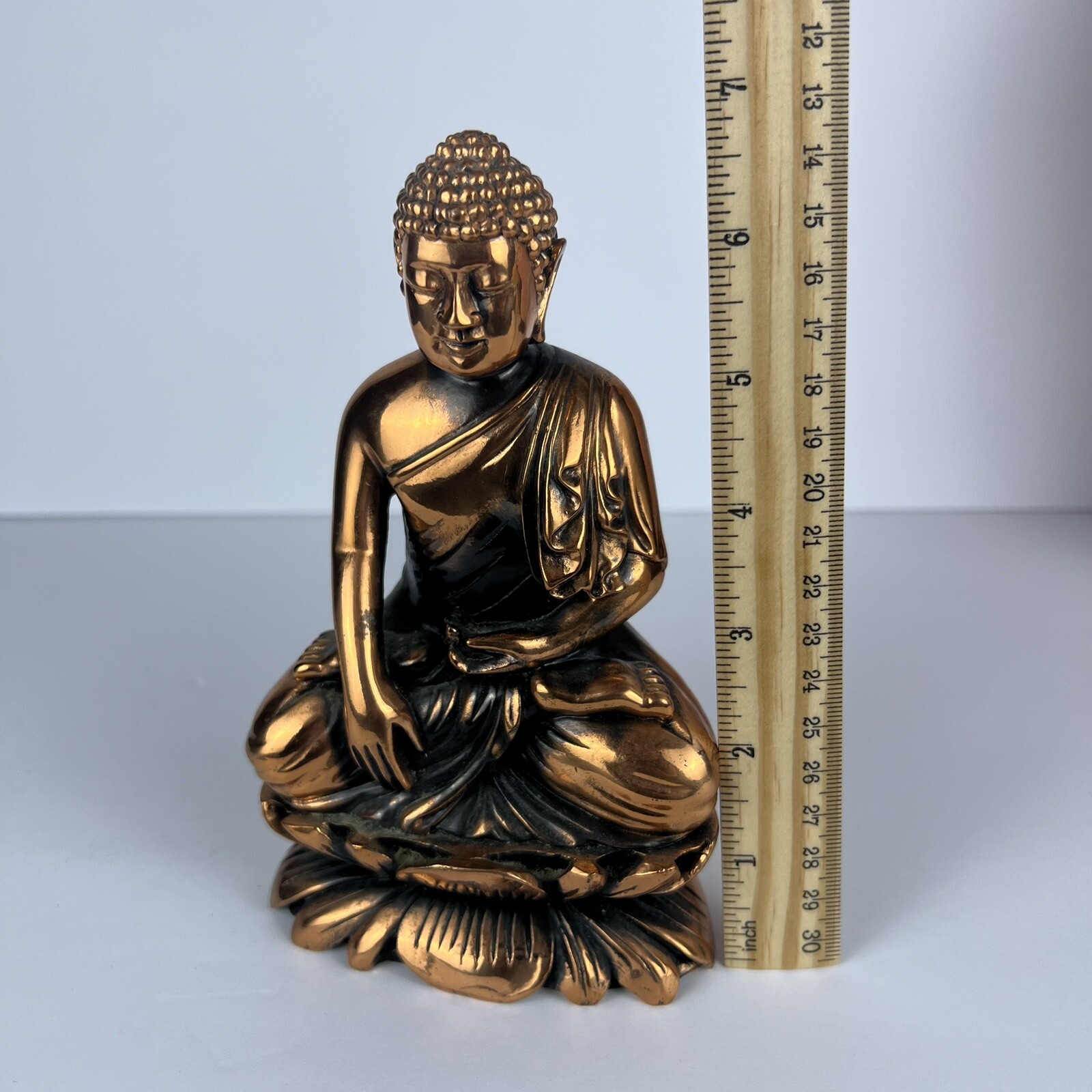 7” Old Tibetan Brass Buddhism Bodhisattva Sakyamuni Buddha Statue