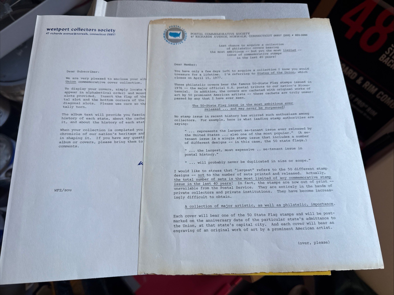 Westport Collectors Society Album. - States of the Union