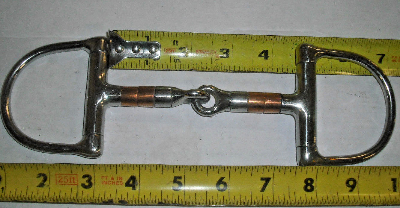 4-1/2" Stainless Steel Copper Rollers Mouth Dee Ring Snaffle Bit