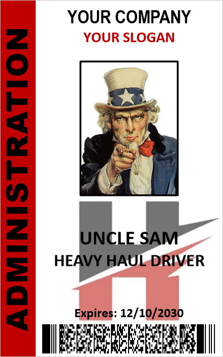 EMPLOYEE ID CARD 100% CUSTOMIZABLE BADGE COMPANY ID CARD DUAL SIDED