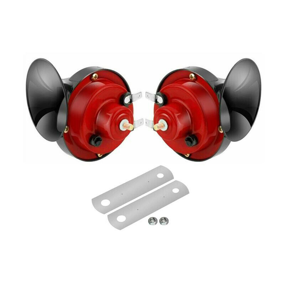 2x 12V 300DB Super Loud Train Horn Waterproof Motorcycle Car Truck SUV Boat Red