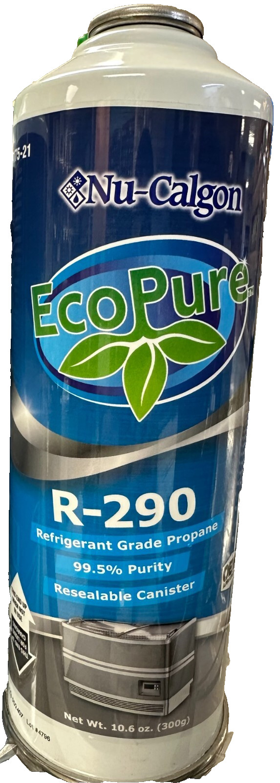 R-290, R290 Nu-Calgon Refrigerant Grade 99.5% Purity Resealable Canister 10.6 oz