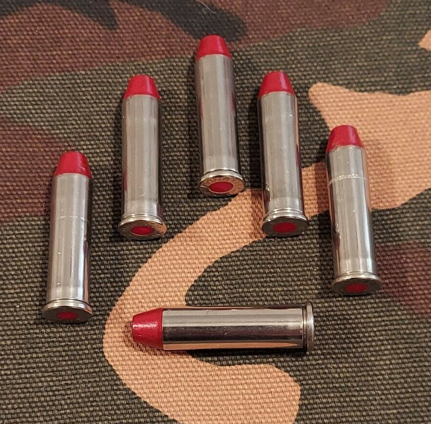 357 MAGNUM SNAP CAPS SET OF 6, NICKEL AND RED, REAL 125gr WEIGHT!!!