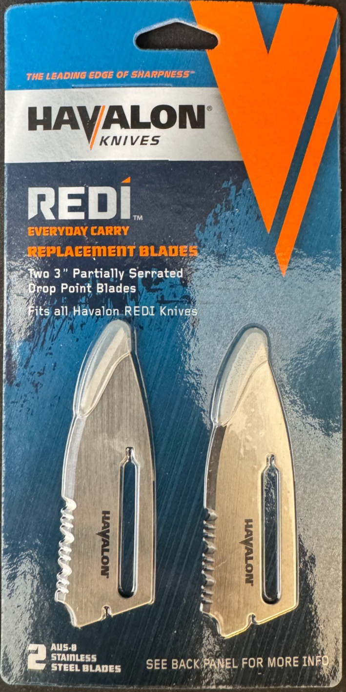 Havalon REDI Replacement Blades 2 Pack 3 Inch Steel Partially Serrated New