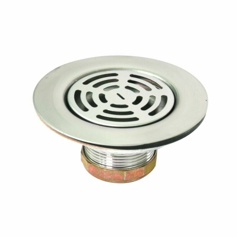 Flat Stainless Steel RV Mobile Shower Strainer - Drain Assembly for Kitchen sink