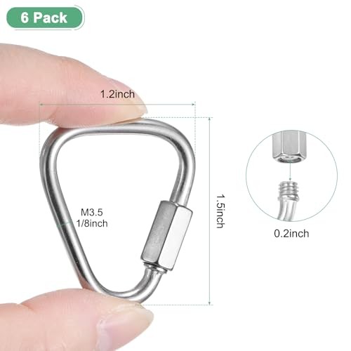 Quick Chain Link Connector, Stainless Steel Locking Repair Chain M3.5（1/8"）