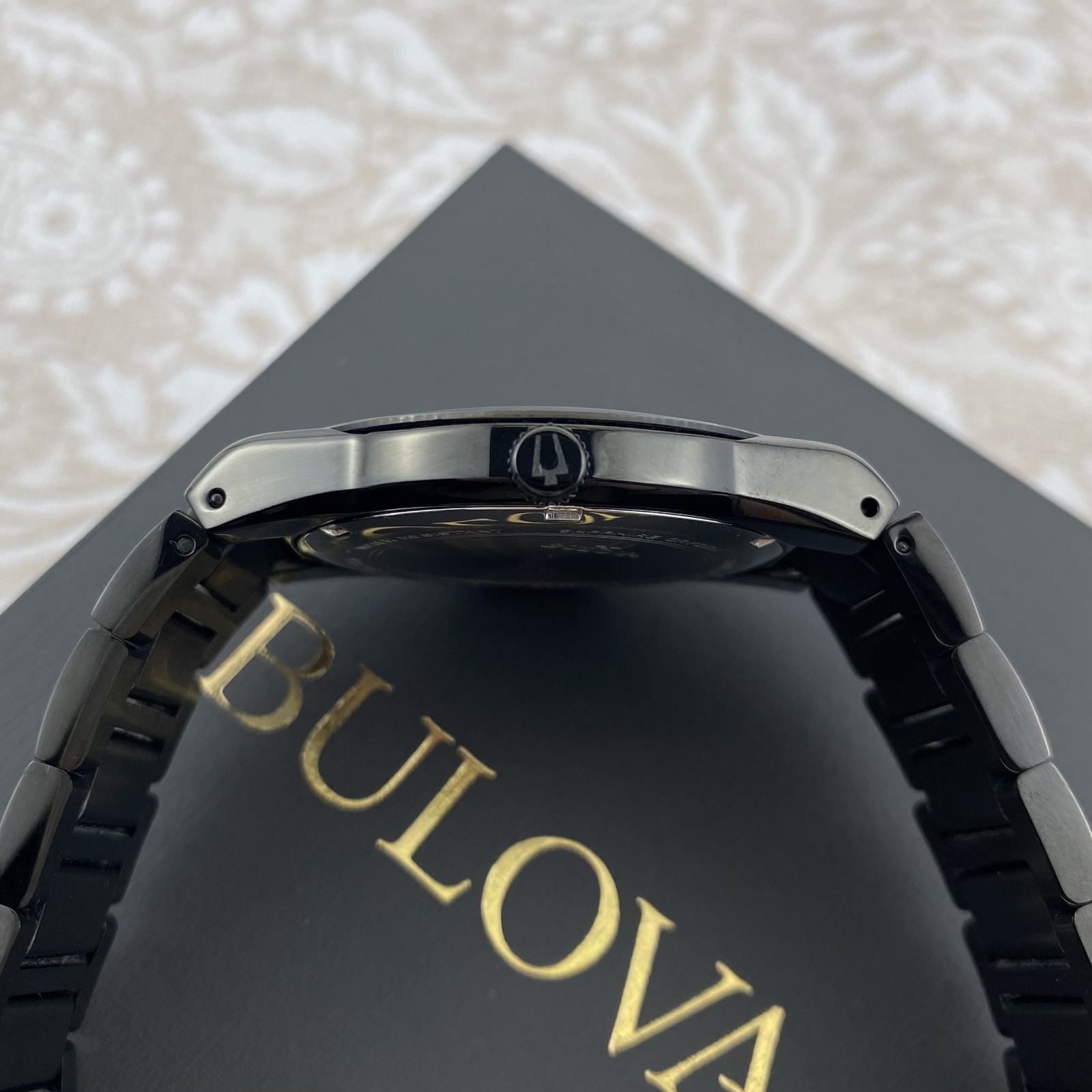 Bulova Millennia 98A313 Men's Quartz Watch 41mm Black Gold Dial Stainless Steel