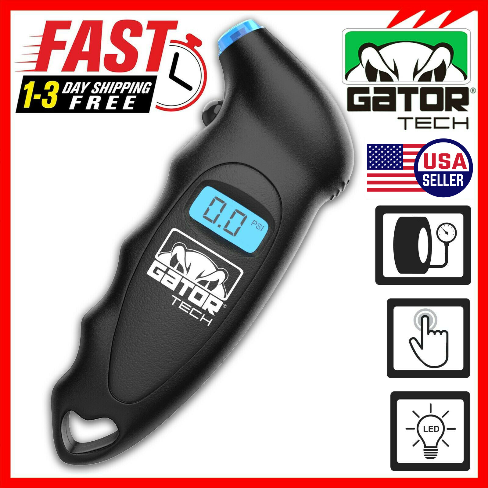Digital Tire Air Pressure Gauge Meter Tester Bike Car Truck LCD Display 150 PSI