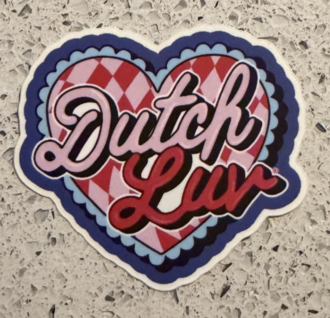 Dutch Bro app sticker "Dutch Luv" earned on Day of Giving 2/13/26