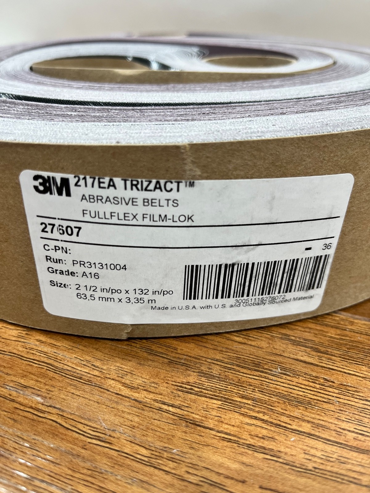 3M Trizact Cloth Belt 217EA, A16 JE-weight, 2 1/2 in x 132 in Film-lok 1200 Grit