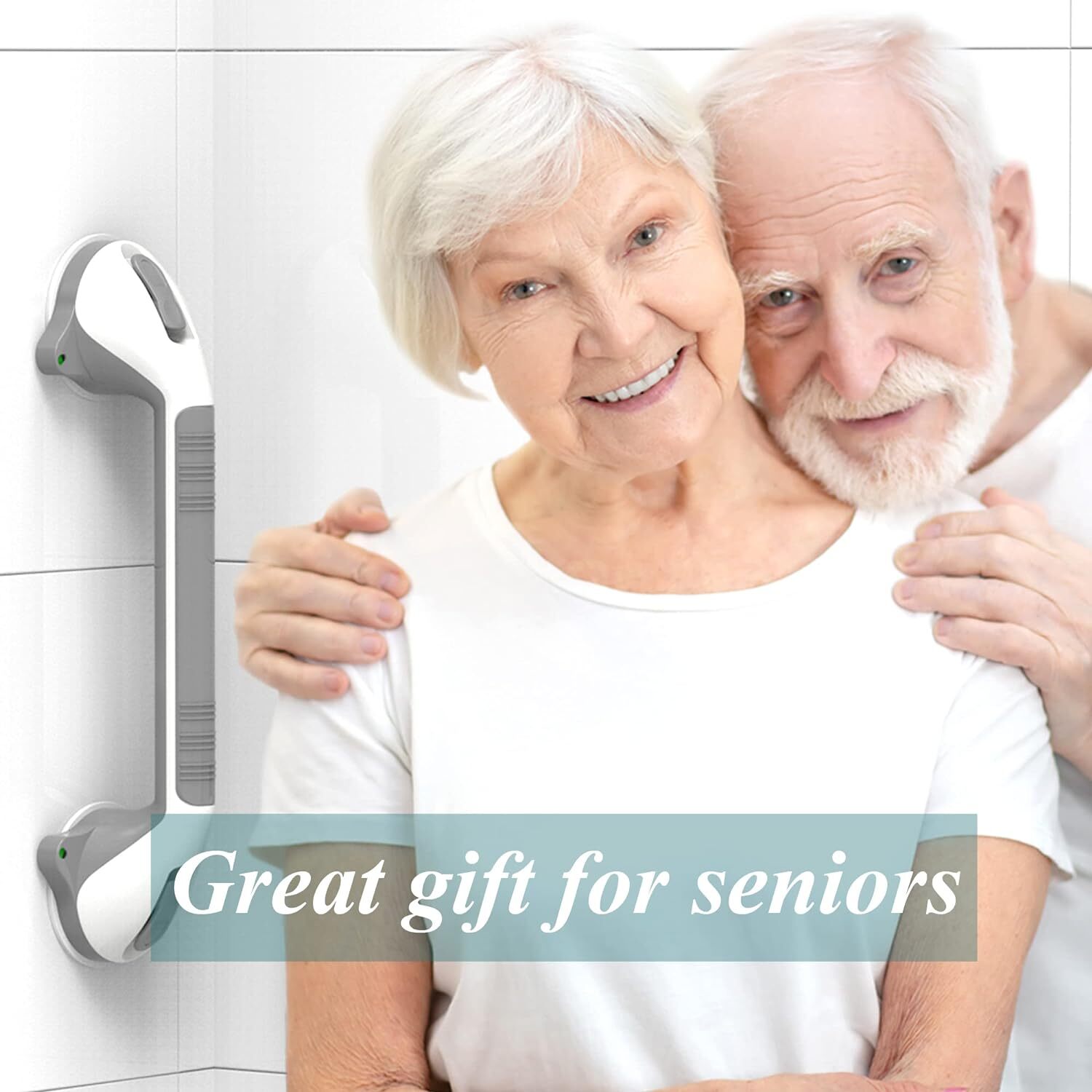 17in Suction Shower Grab Bar with Indicators, Balance Assist Steady Handle