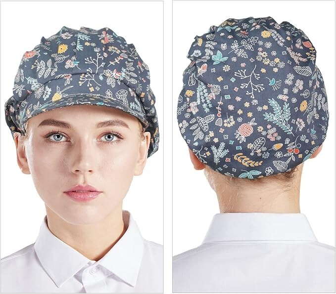 3pcs Chef Hats for Women Men Chef Caps Work Hats Kitchen Cooking Bakers Hat f...