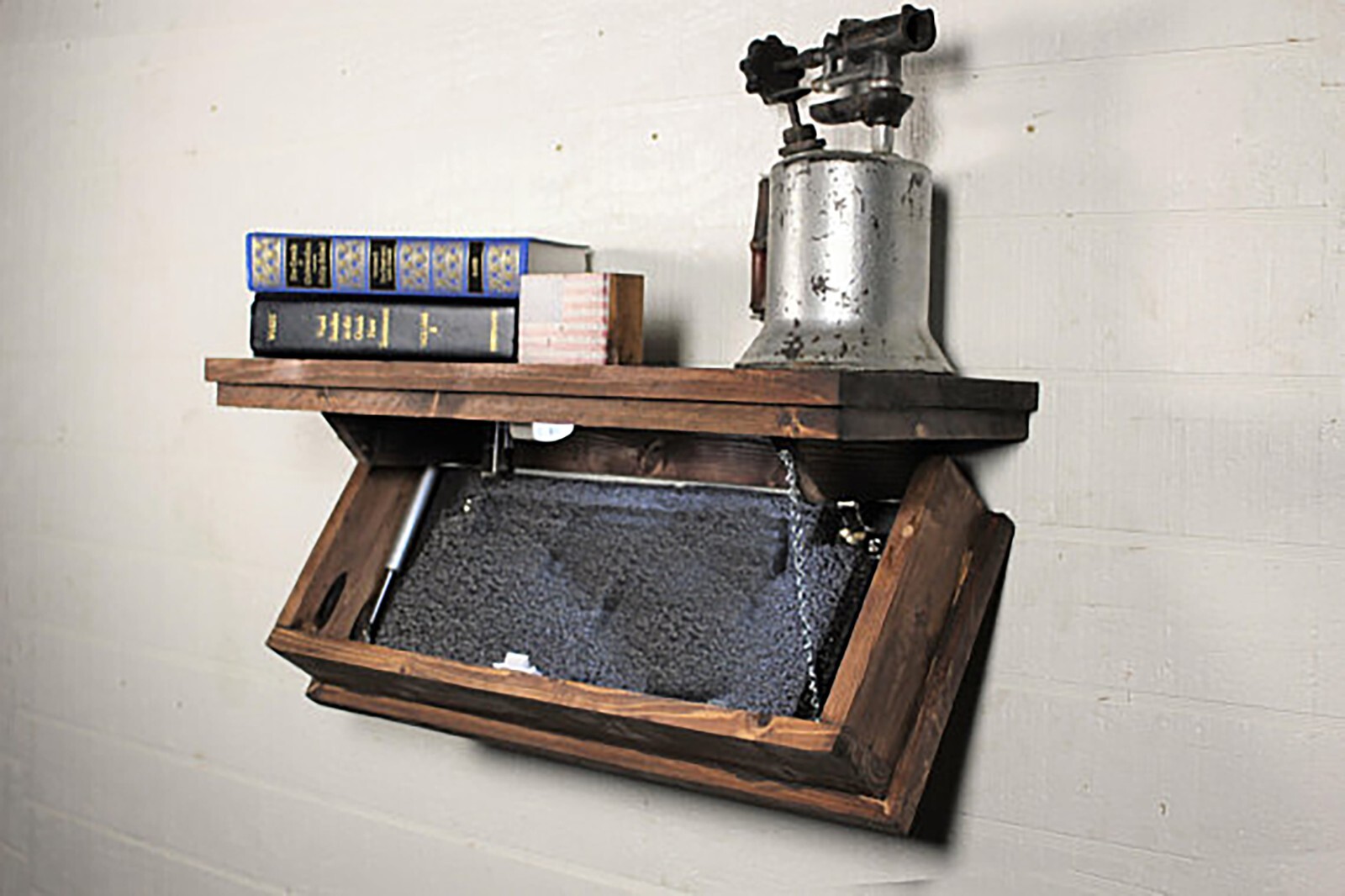 Floating Shelf with Hidden Gun Storage, shelf with Hidden Compartment