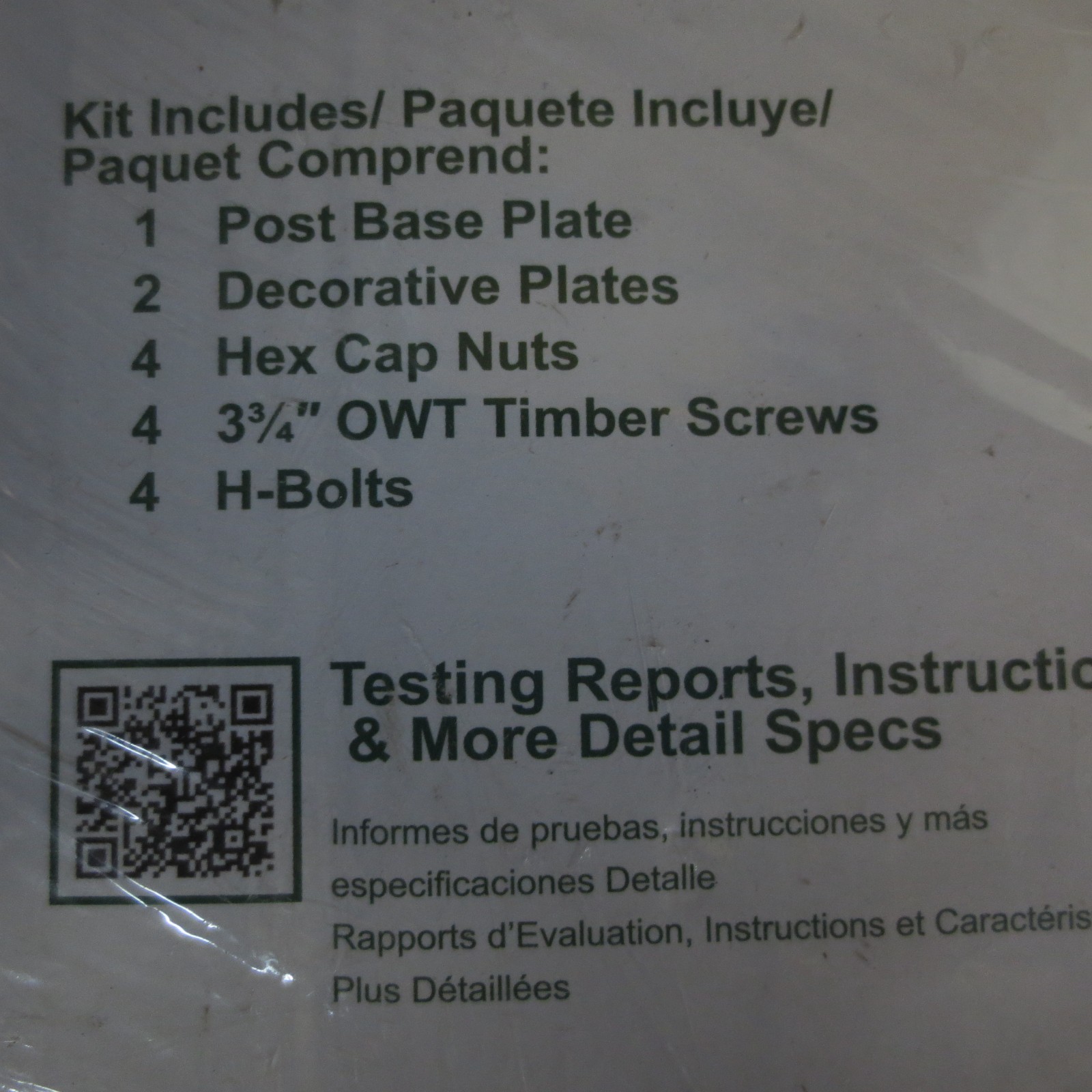 Ozco Ironwood Lite 8x8 Post Base Kit - 52109