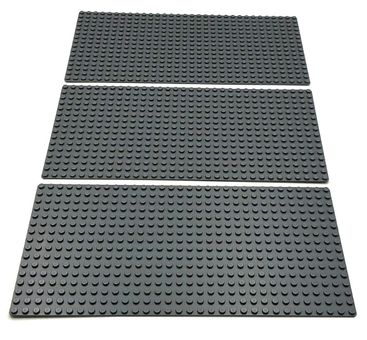Lego 3 New Dark Bluish Gray Baseplates 16 x 32 Stud Platform Building Parts
