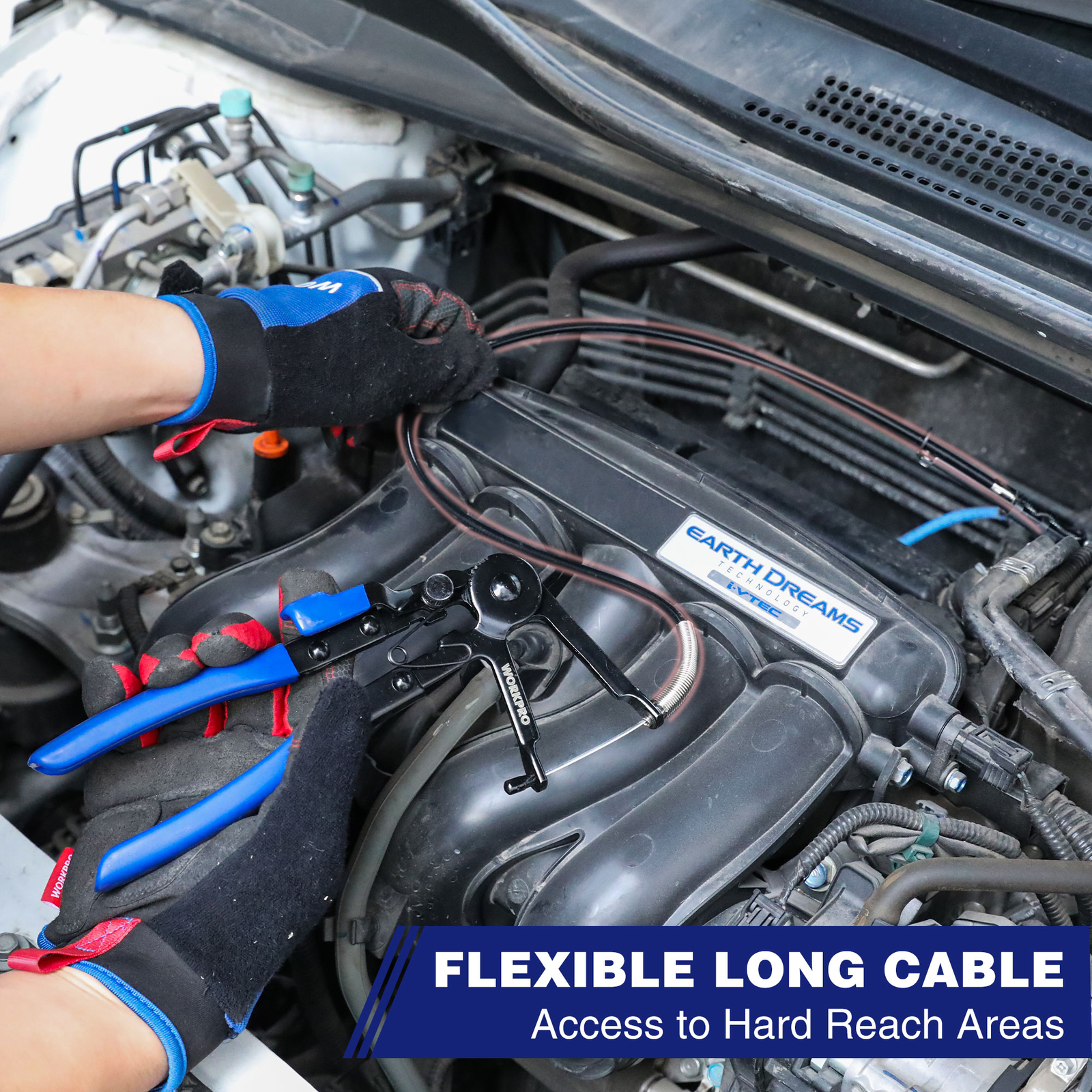 WORKPRO Flexible Hose Clamp Pliers, 27” Hose Clamp Automotive Clamp Removal Tool