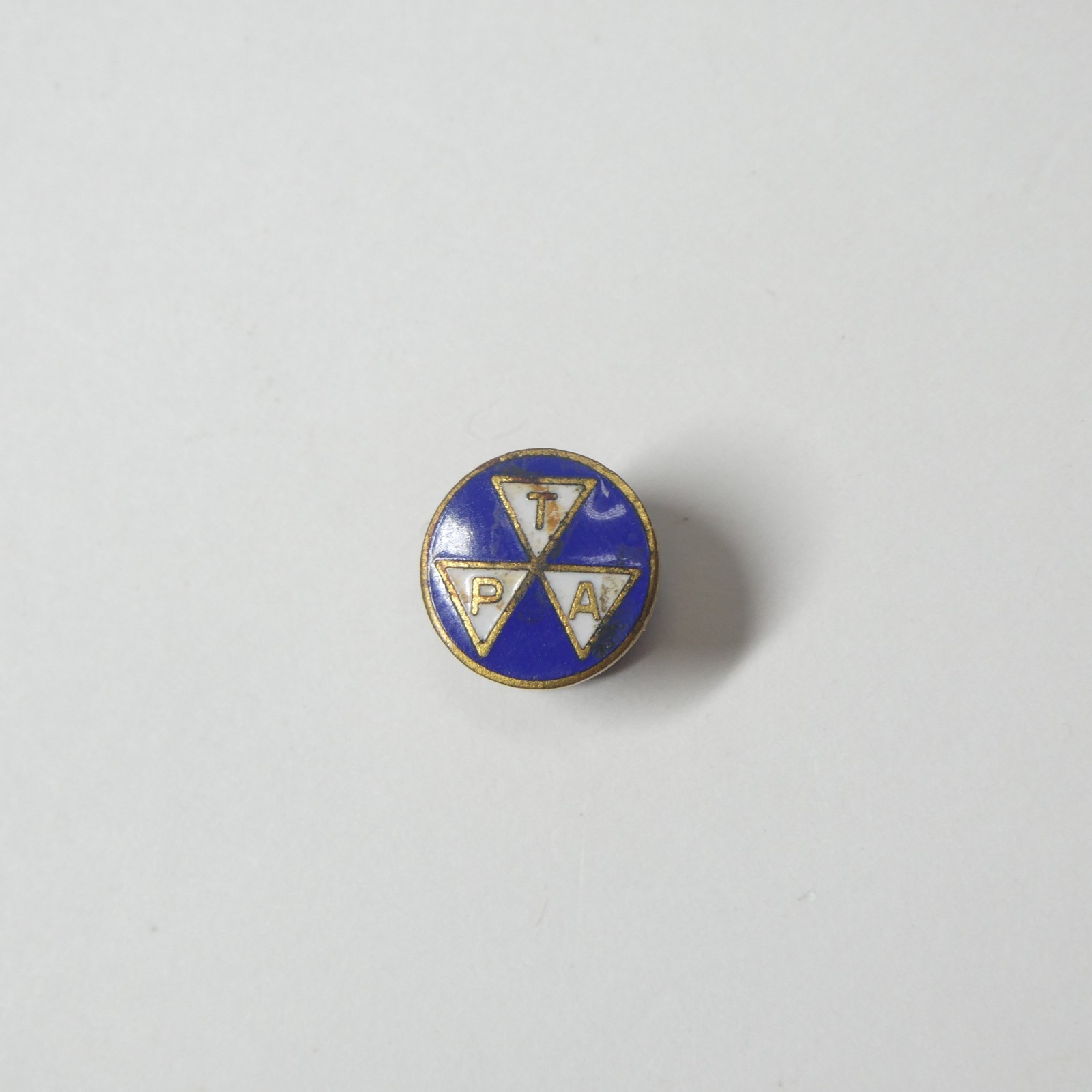TPA Travelers Protective Association Enamel Lapel Pin Vintage Blue Screwback