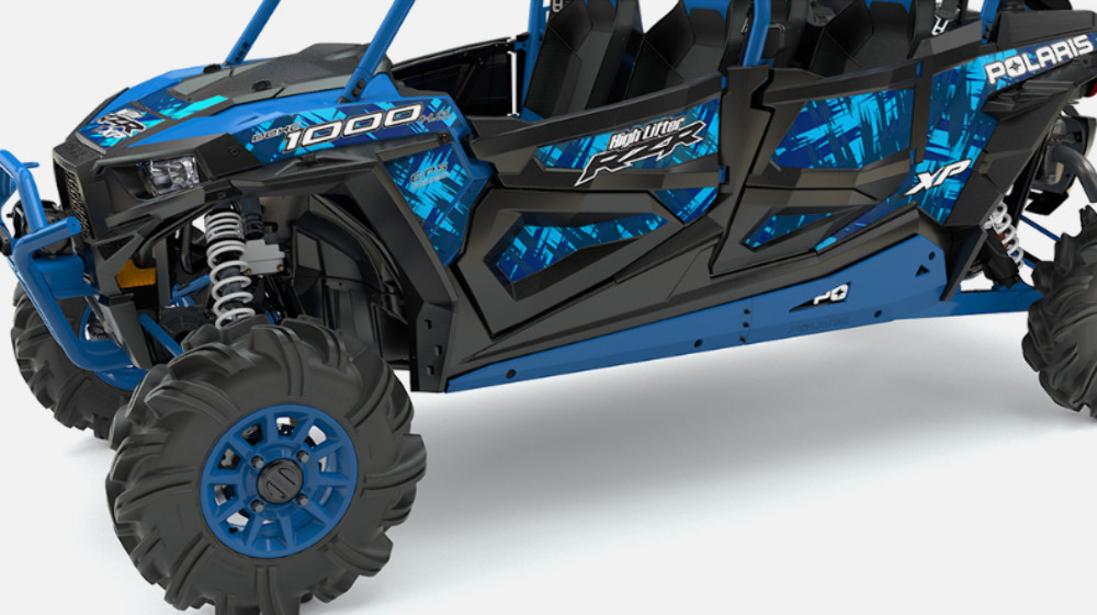 2014-2019 Polaris RZR XP 4 1000 OEM Velocity Blue Rock Sliders 2881593-689