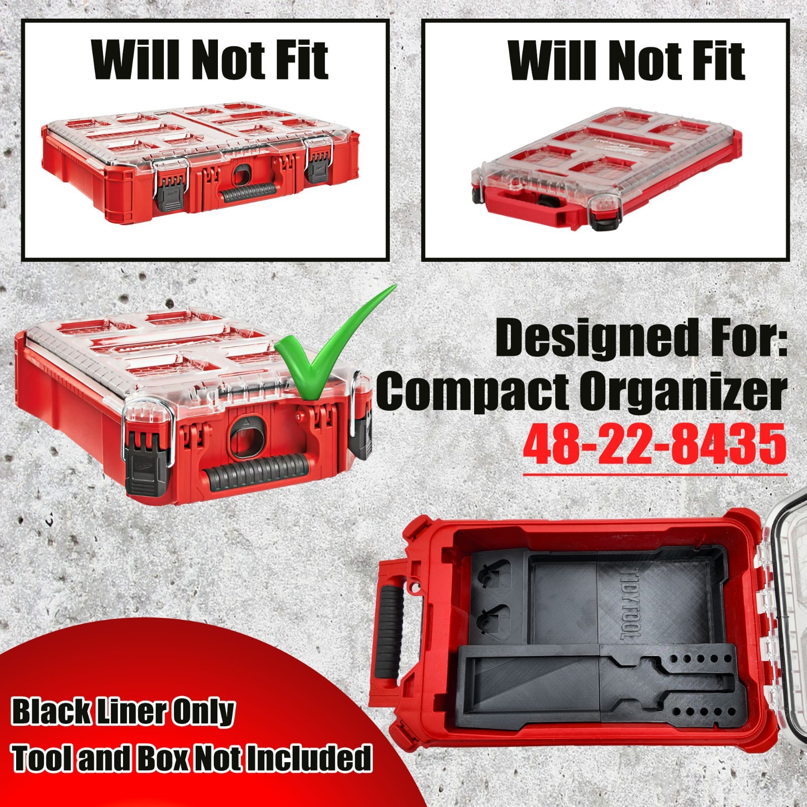 Soldering Iron Organizer For Milwaukee M12 Packout Compact Organizer Insert Tray