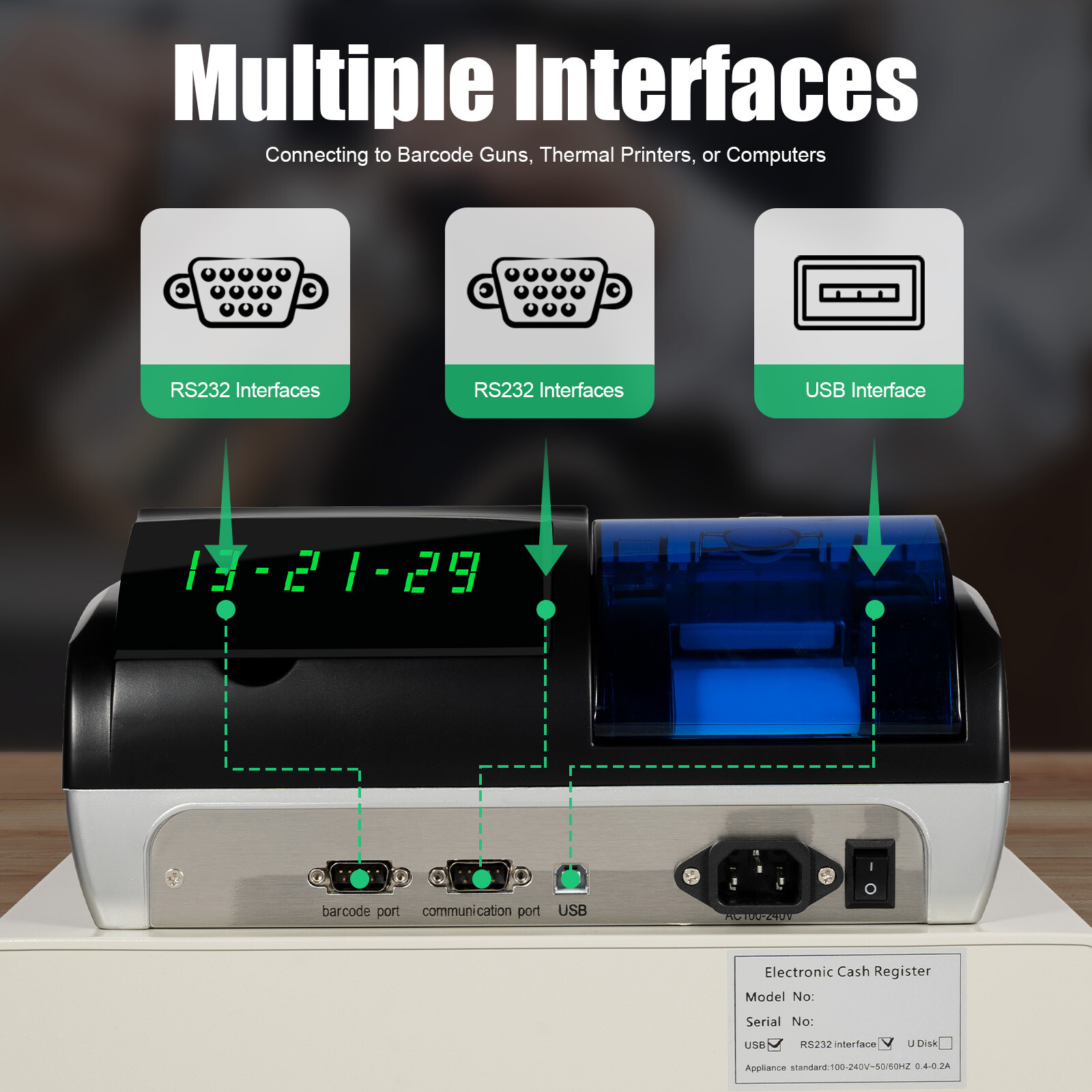 3IN1 Retail POS System, Cash Register Express Complete Point of Sale System 35W