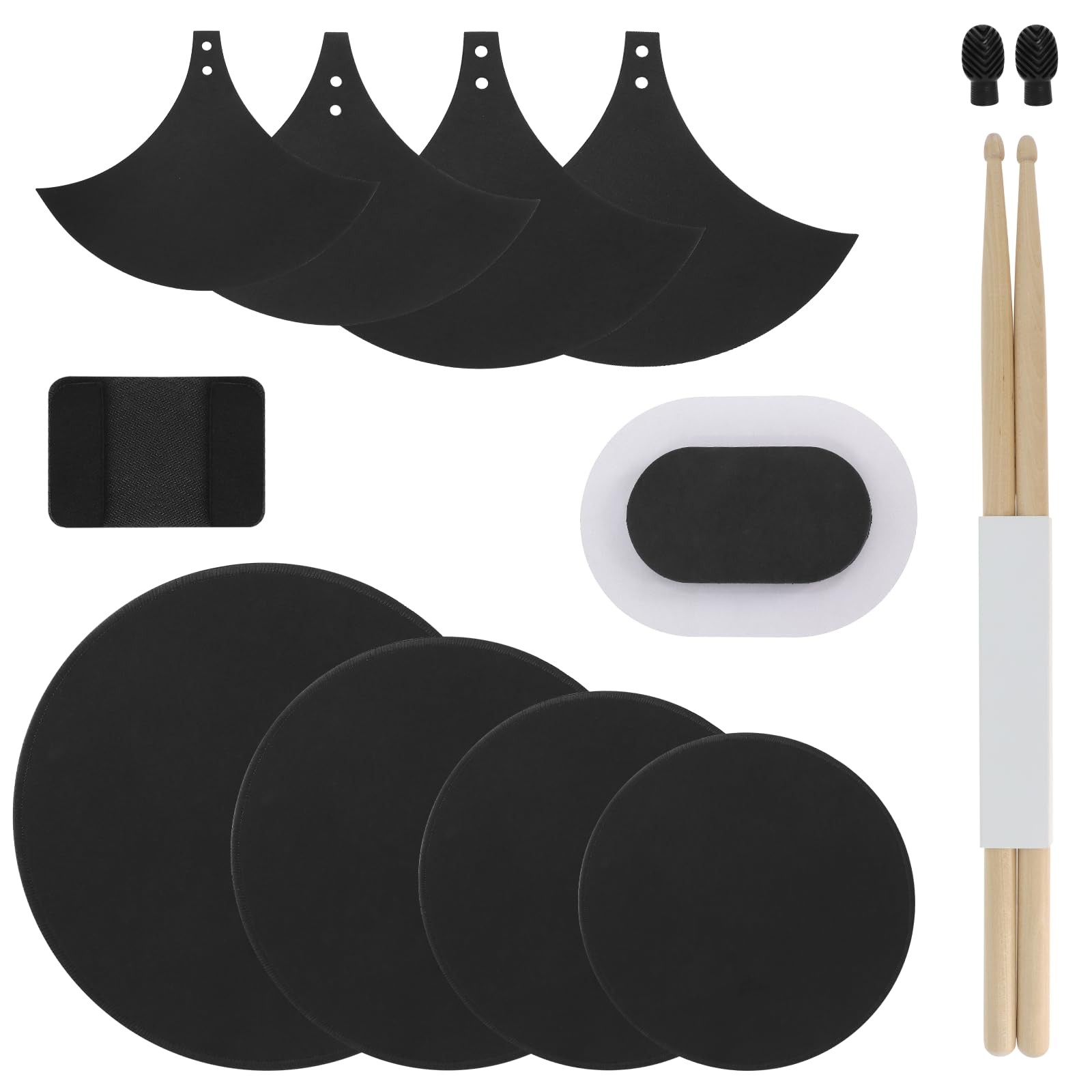 12-Piece Drum Mute Pads Set - Foam Silencer for 10 12 14 16 Inch...