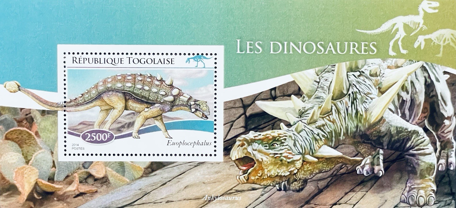 TOGO DINOSAUR STAMPS S/S MNH 2014 PREHISTORIC ANIMALS EUOPLOCEPHALUS DINOSAURS