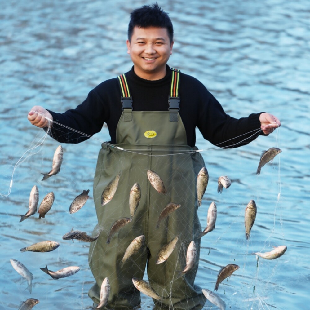 6'*100' Fishing Net Nylon Monofilament Gill Net with Float Fish Trap 4/5" Net