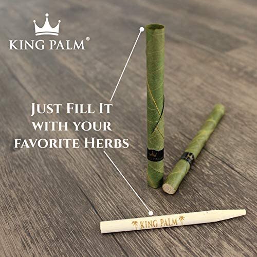 King Palm | Mini Size | Natural | Organic Prerolled Palm Leafs | 180 Rolls