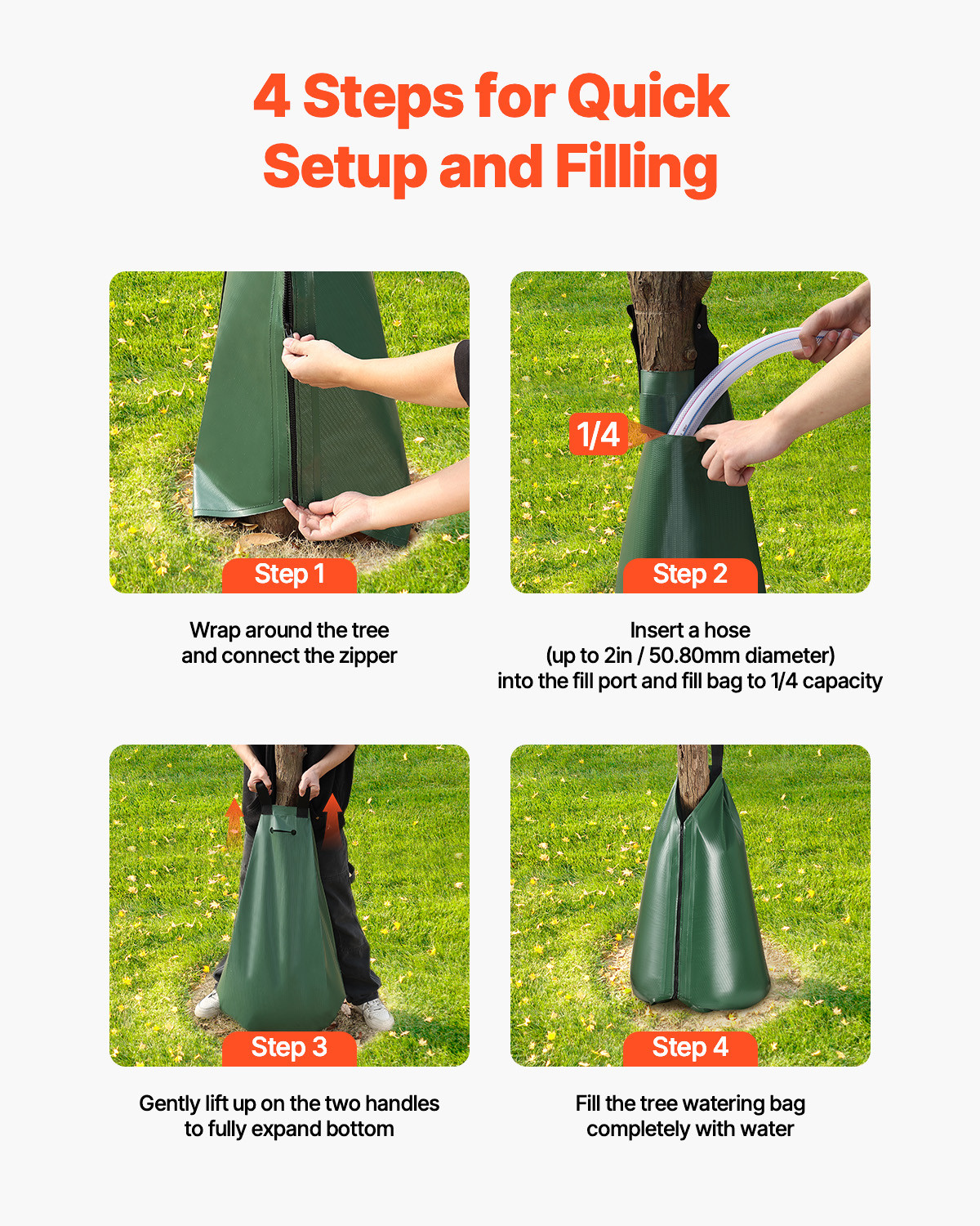 Tree Watering Bag 8 Packs 20 Gallons Slow Release Tree Drip Irrigation Bag