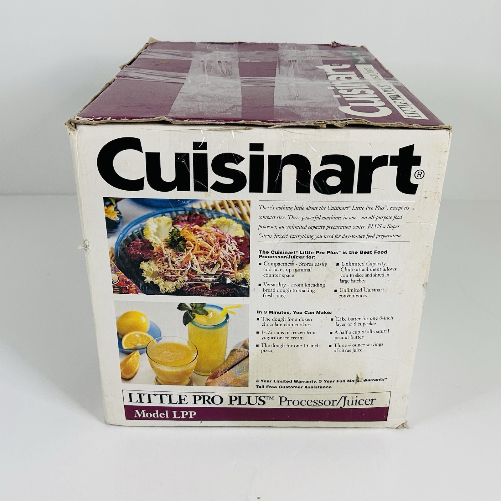 New in Box Cuisinart Little Pro Plus Model LPP Processor and Juicer Vintage 1996