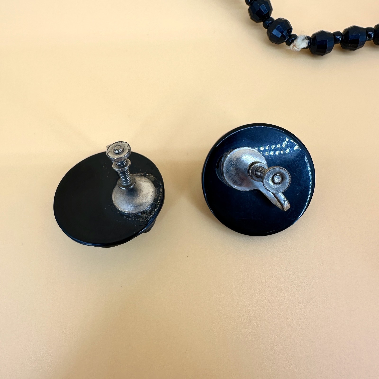 Vintage Black Acrylic Mix Jewelry Lot Earrings Necklaces Bracelets Faceted Bead