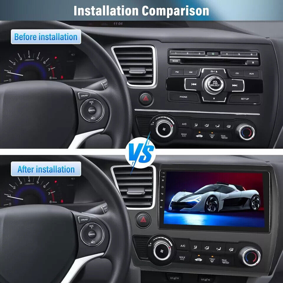 Android 13.0 Apple Carplay Car Radio Stereo GPS 4+64GB For Honda Civic 2013-2015