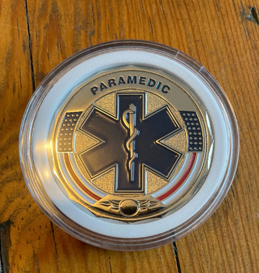 Emergency Medical Services Paramedic Prayer Star Of Life Challenge Coin + Case-